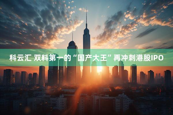 科云汇 双料第一的“国产大王”再冲刺港股IPO